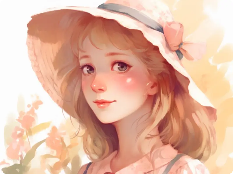 chân dung màu nước nữ