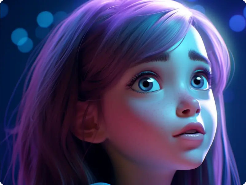 chân dung hoạt hình 3D nữ