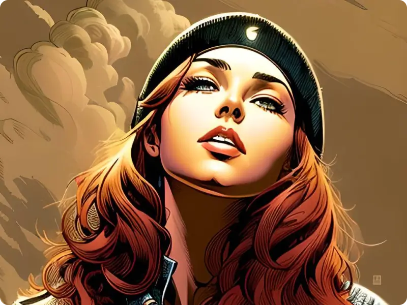 woman comic portrait