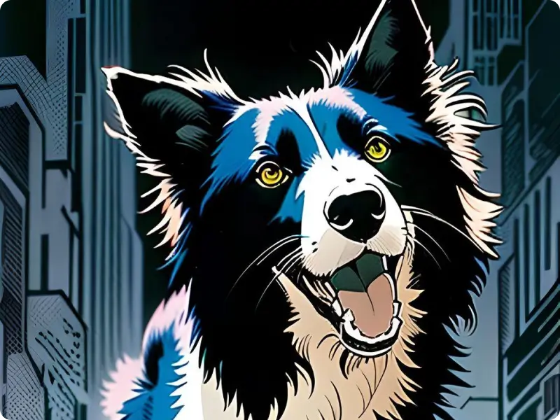 dog comic portrait