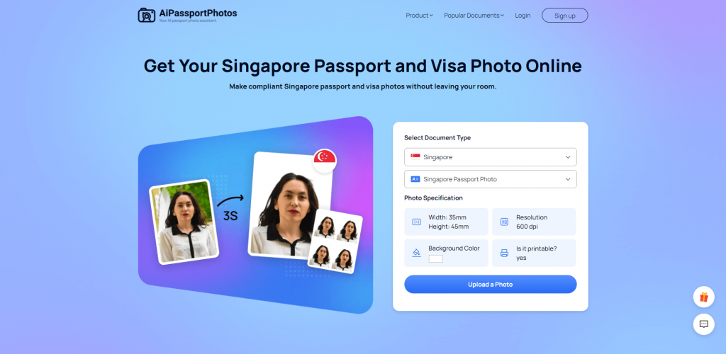 Singapore Passport Photo Online Tool