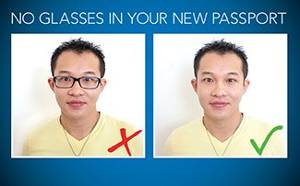 no glasses in your new passport photo 