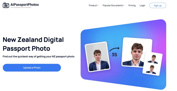 AiPassportPhotos online tool for New Zealand digital passport photo