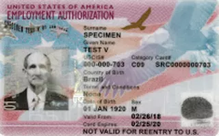 US work permit example