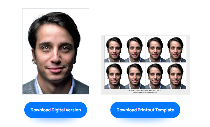 The download page of passport photo submission and passport photo printing