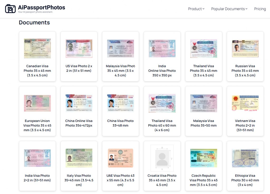Visa Types on AiPassportPhotos