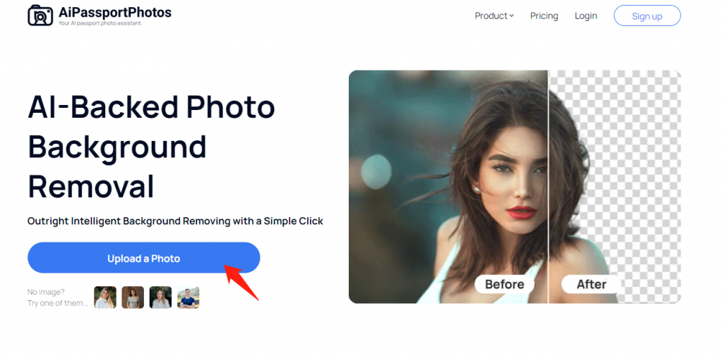 uploading a picture on Remove Background page