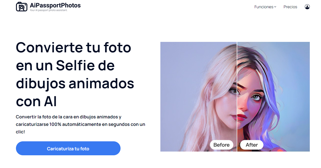 Convertir una foto en una caricatura en línea con una solución de IA