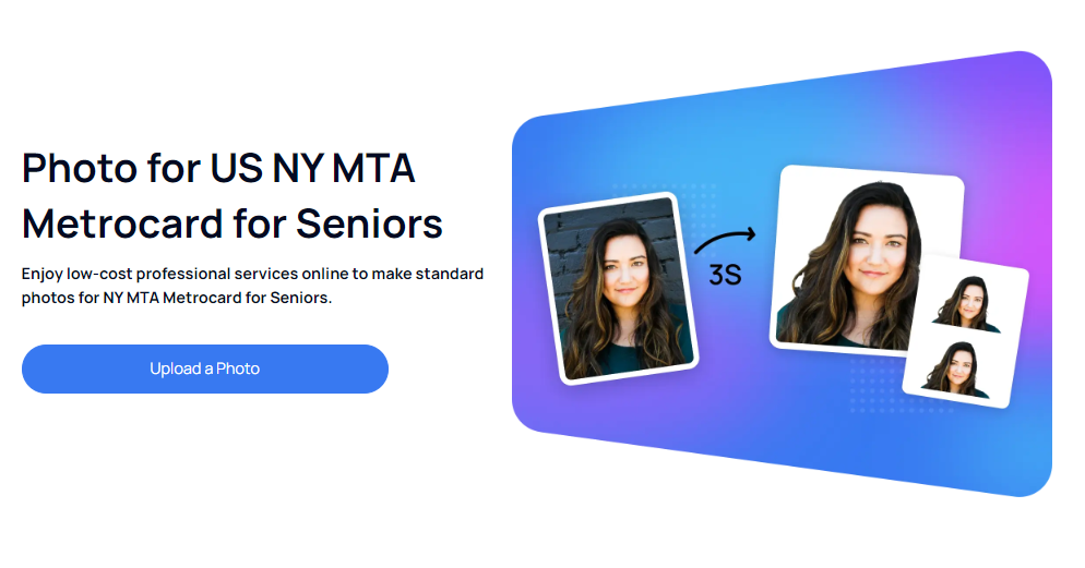 Create Standard Photo for NY MTA Metrocard for Seniors Online with AI!