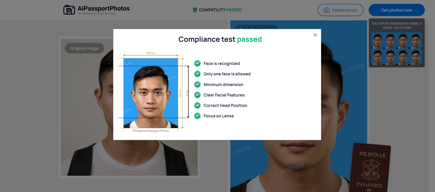 check your passport photo before downloading