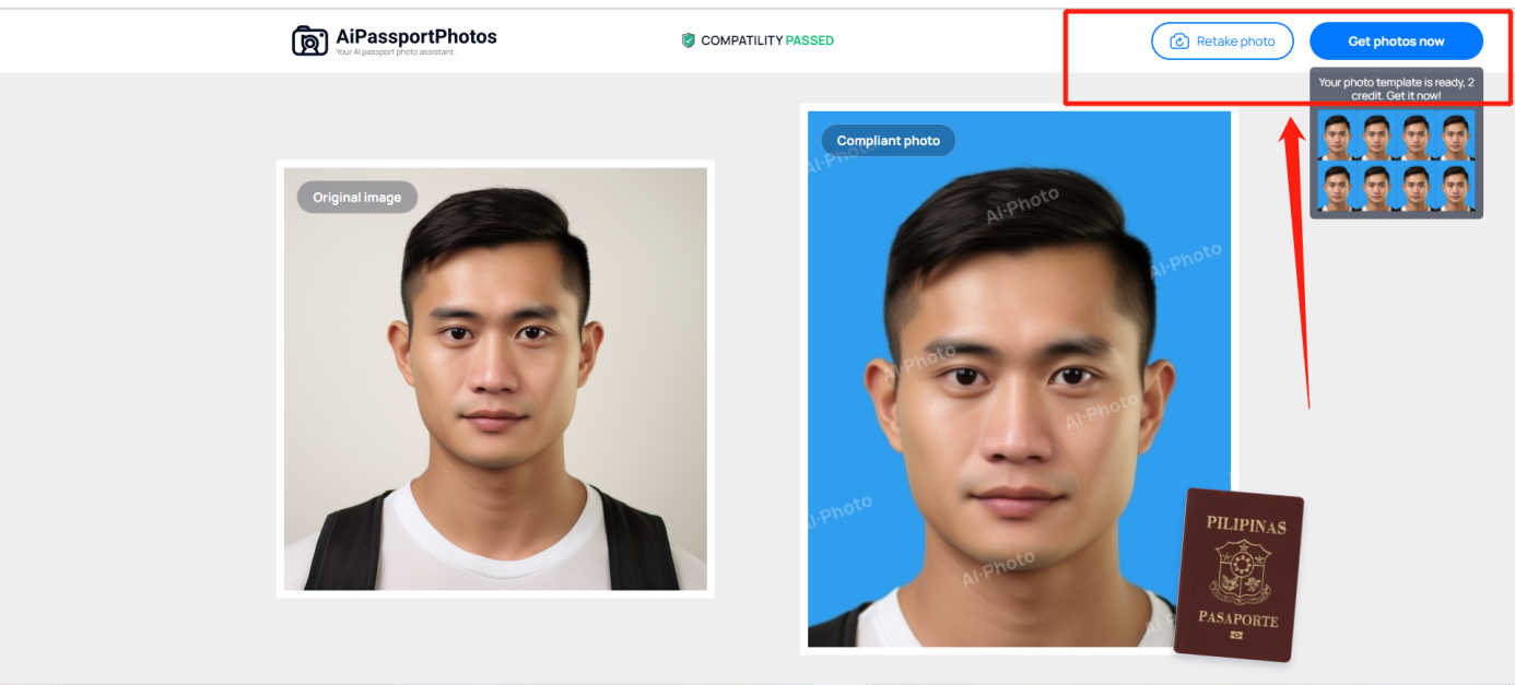 downloading your compliant passport photo