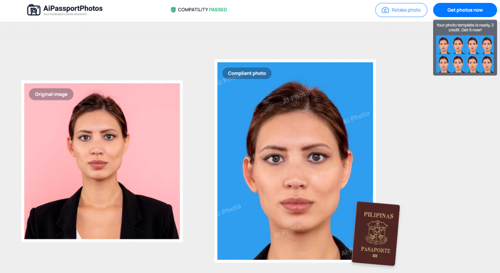 Philippine passport photo editor