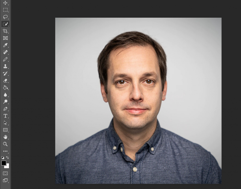 Passport Photos with Blue Background