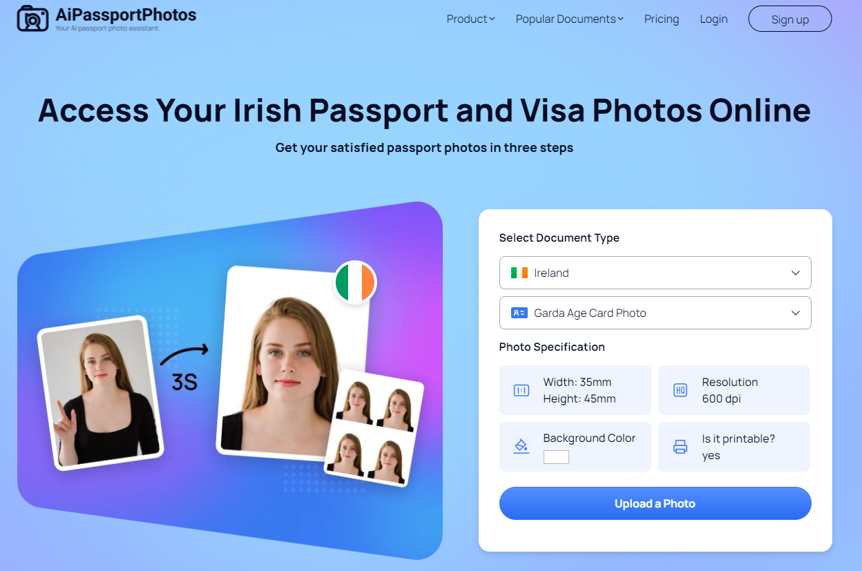 AiPassportPhotos Create Irish Passport, Visa and ID Photos Online
