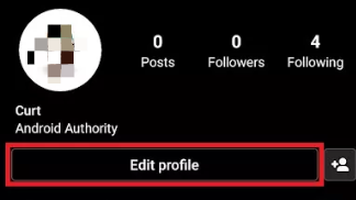 Edit profile on instagram on mobile