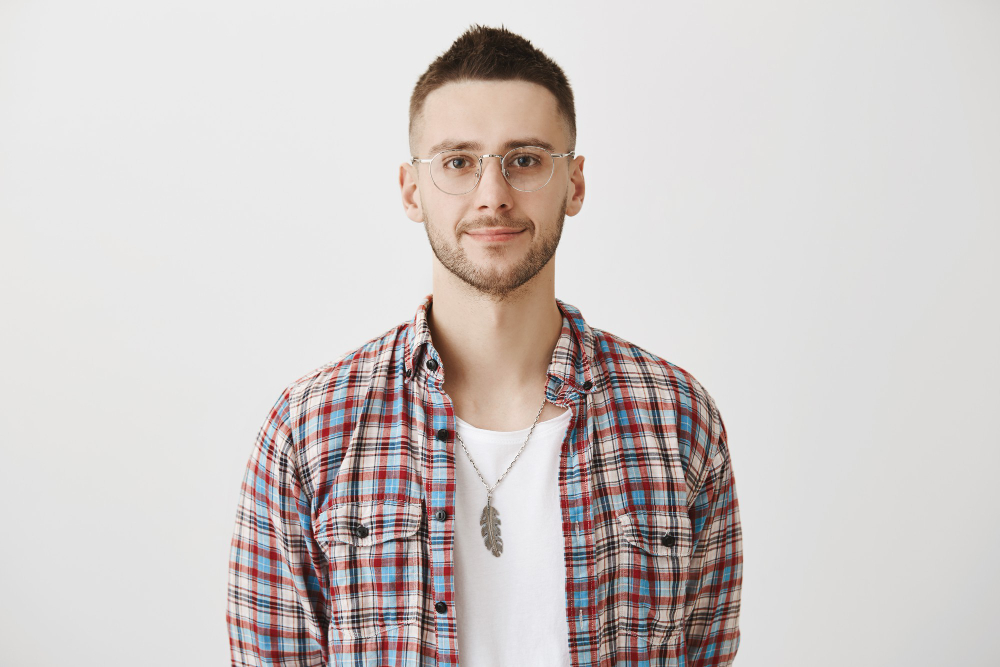 handsome young guy with glasses posing