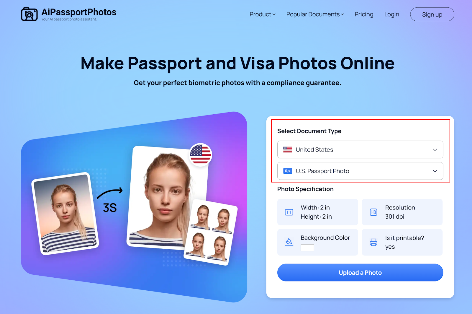 aipassportphotos passport photo editor homepage