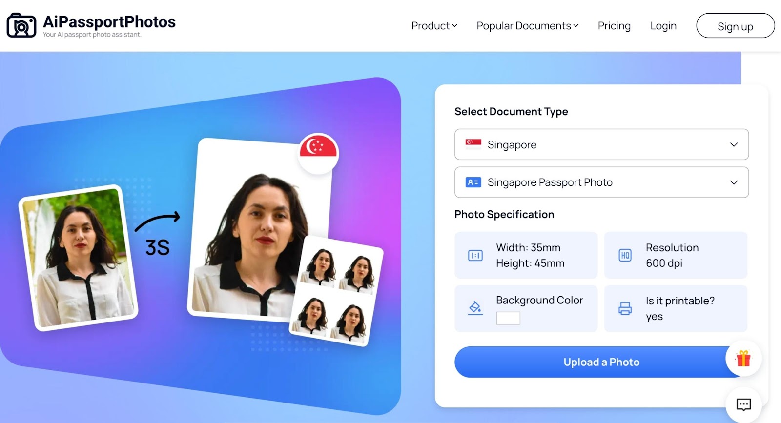 AiPassportPhotos Singapore passport photo editor