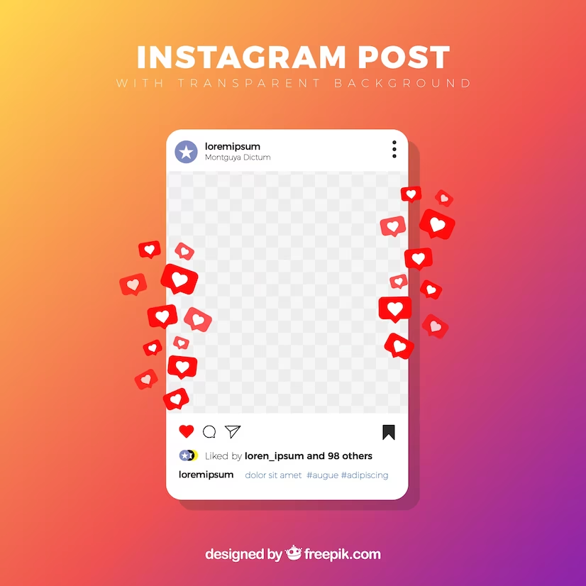 instagram post with transparent background