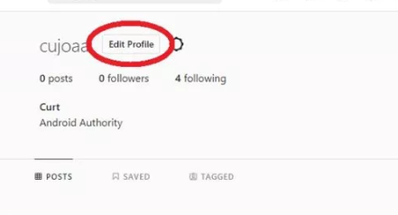 Edit profile on Instagram on PC