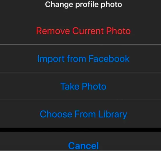 Select a new photo on instagram on mobile