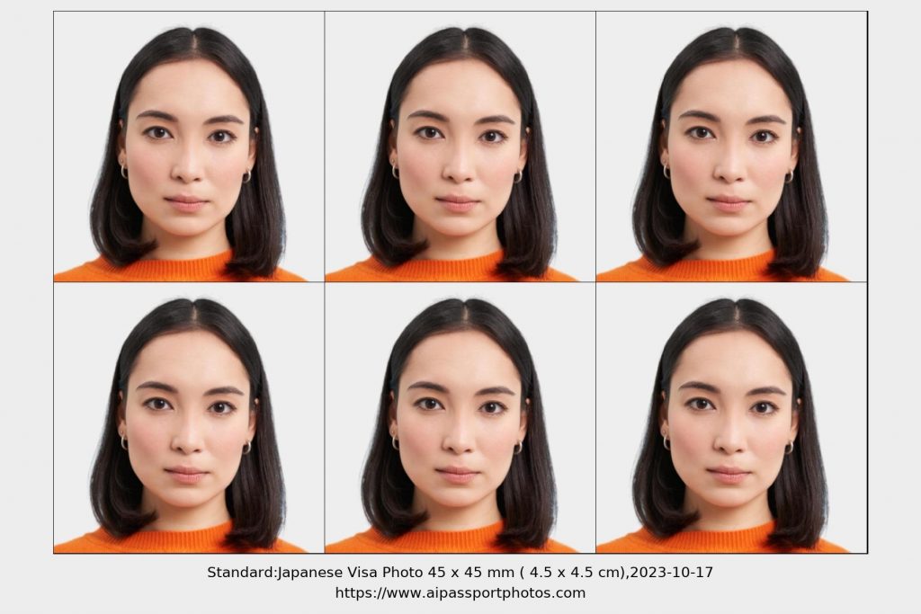 Japanese visa photo example
