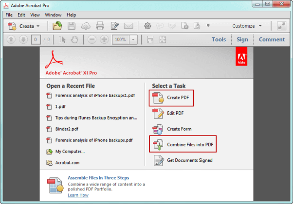 make 2x2 photo in Adobe Acrobat Step 1