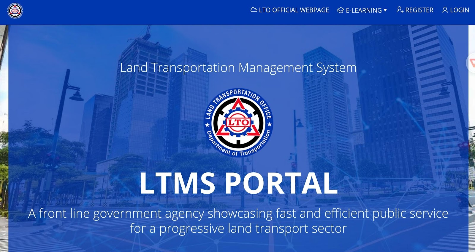 LTMS Portal homepage