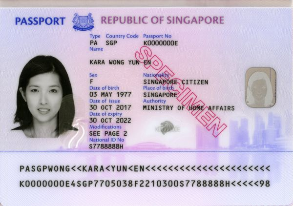 Singapore passport card