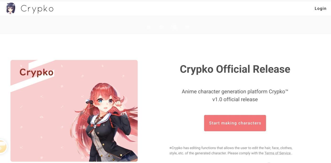 Crypko.ai homepage
