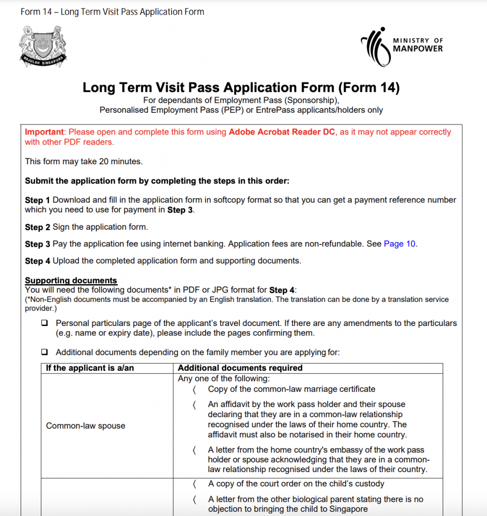 long term visit pass application form