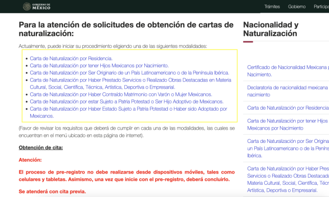 Mexico government website