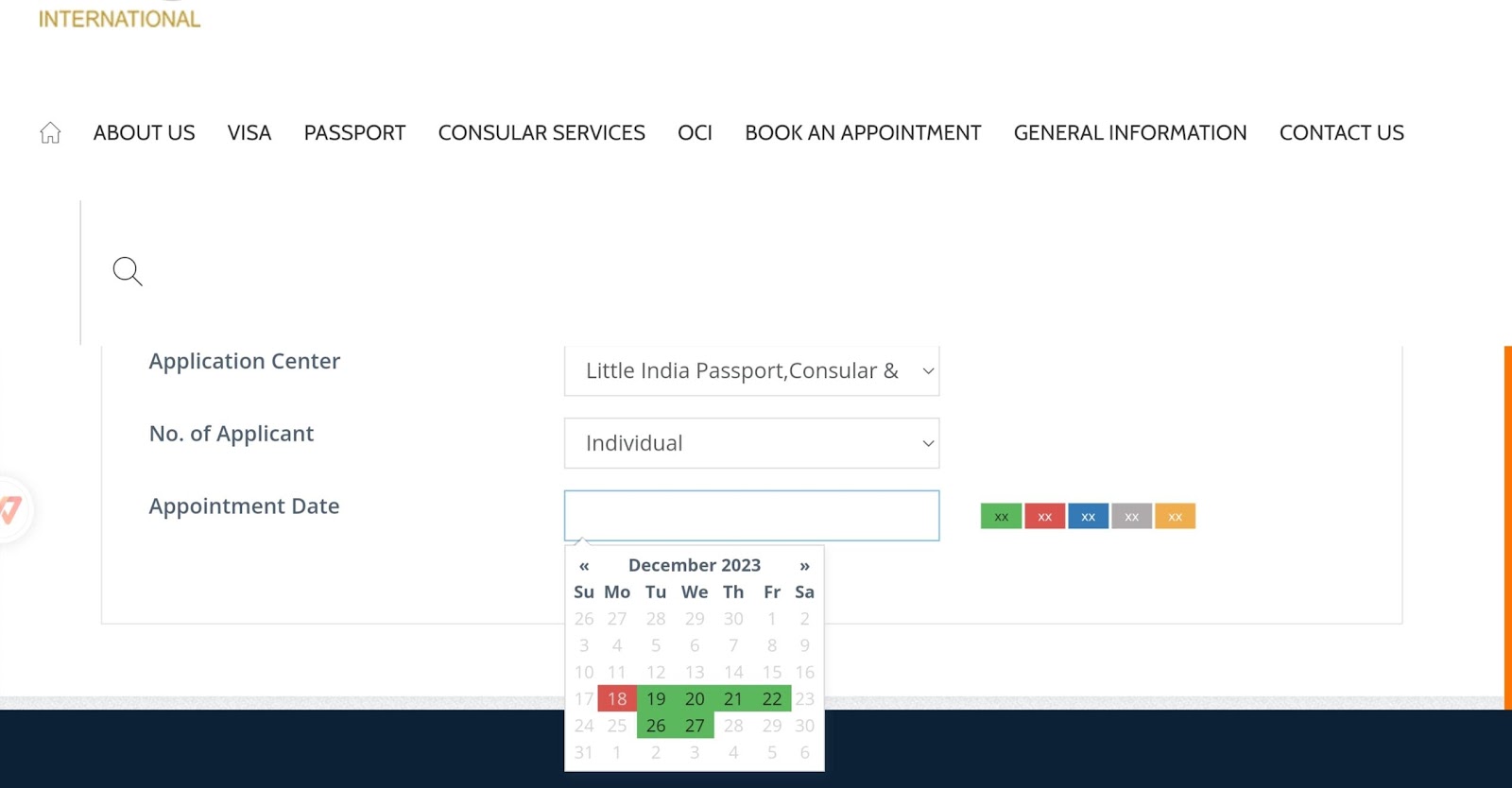 Schedule an appointment at BLS or the Indian High Commission