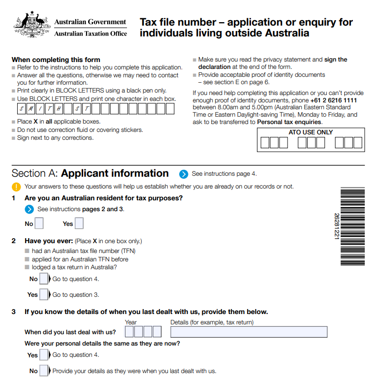 TFN application form