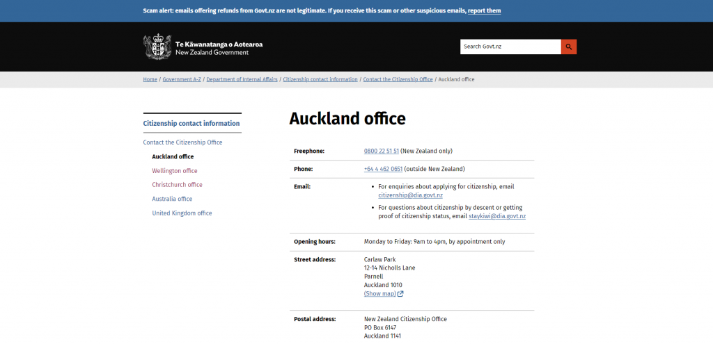 Auckland Office address