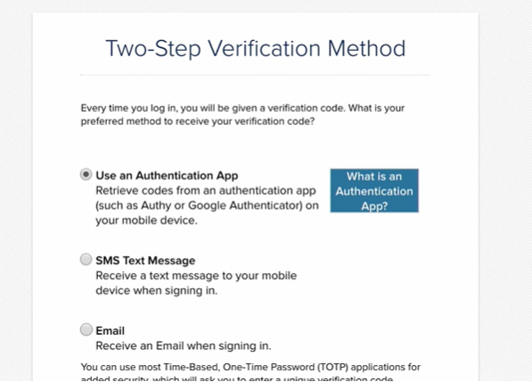 two-step verification backup code