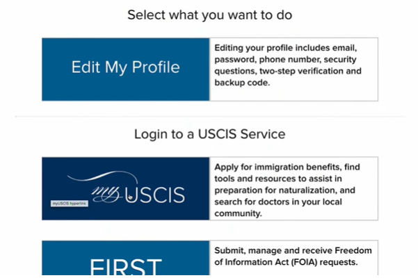 Login to a USCIS service