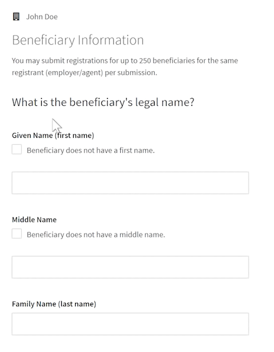 Beneficiary Information