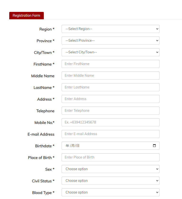 Senior Citizen Registration Form