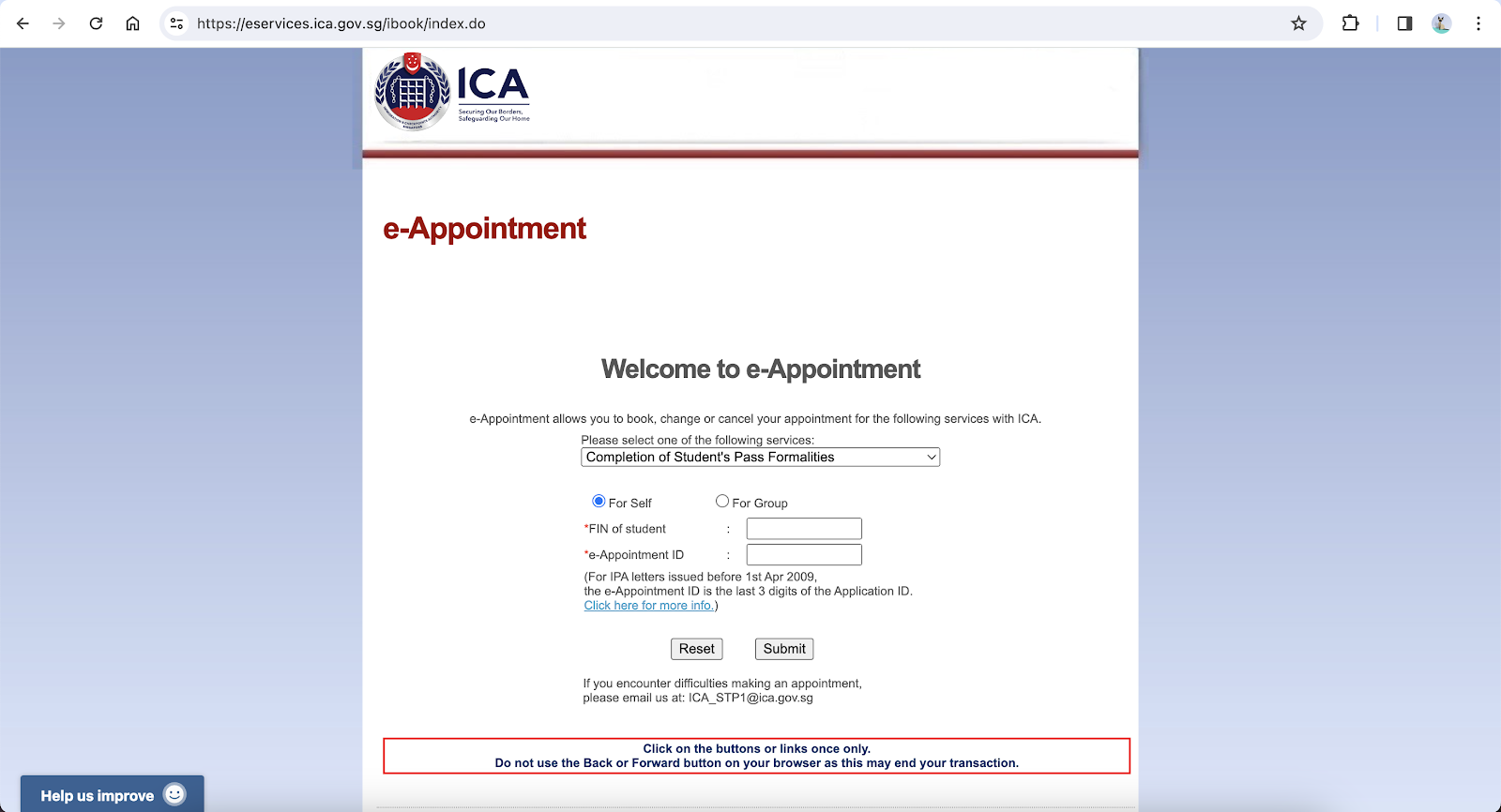 submit e-appointment