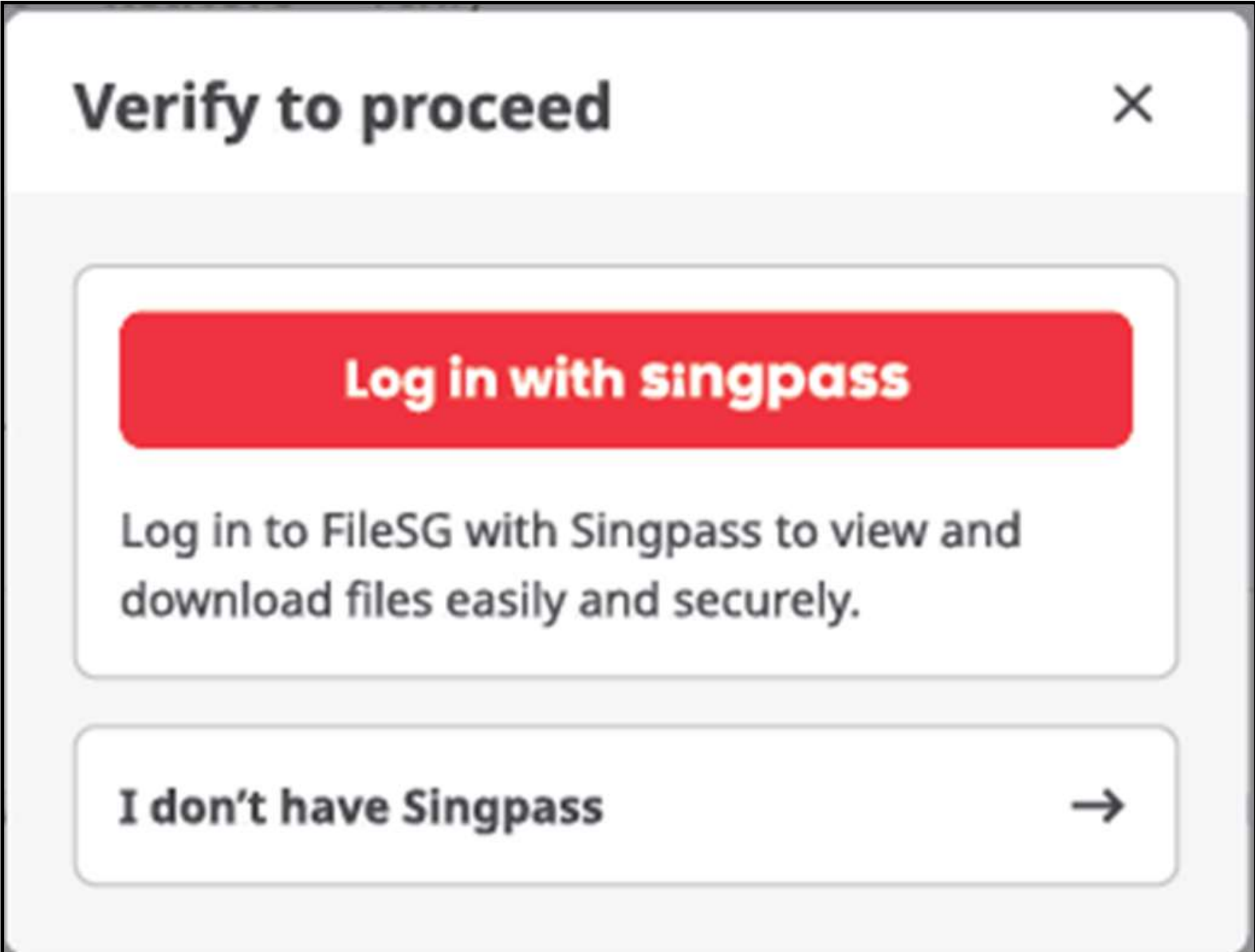 Log in with Singpass