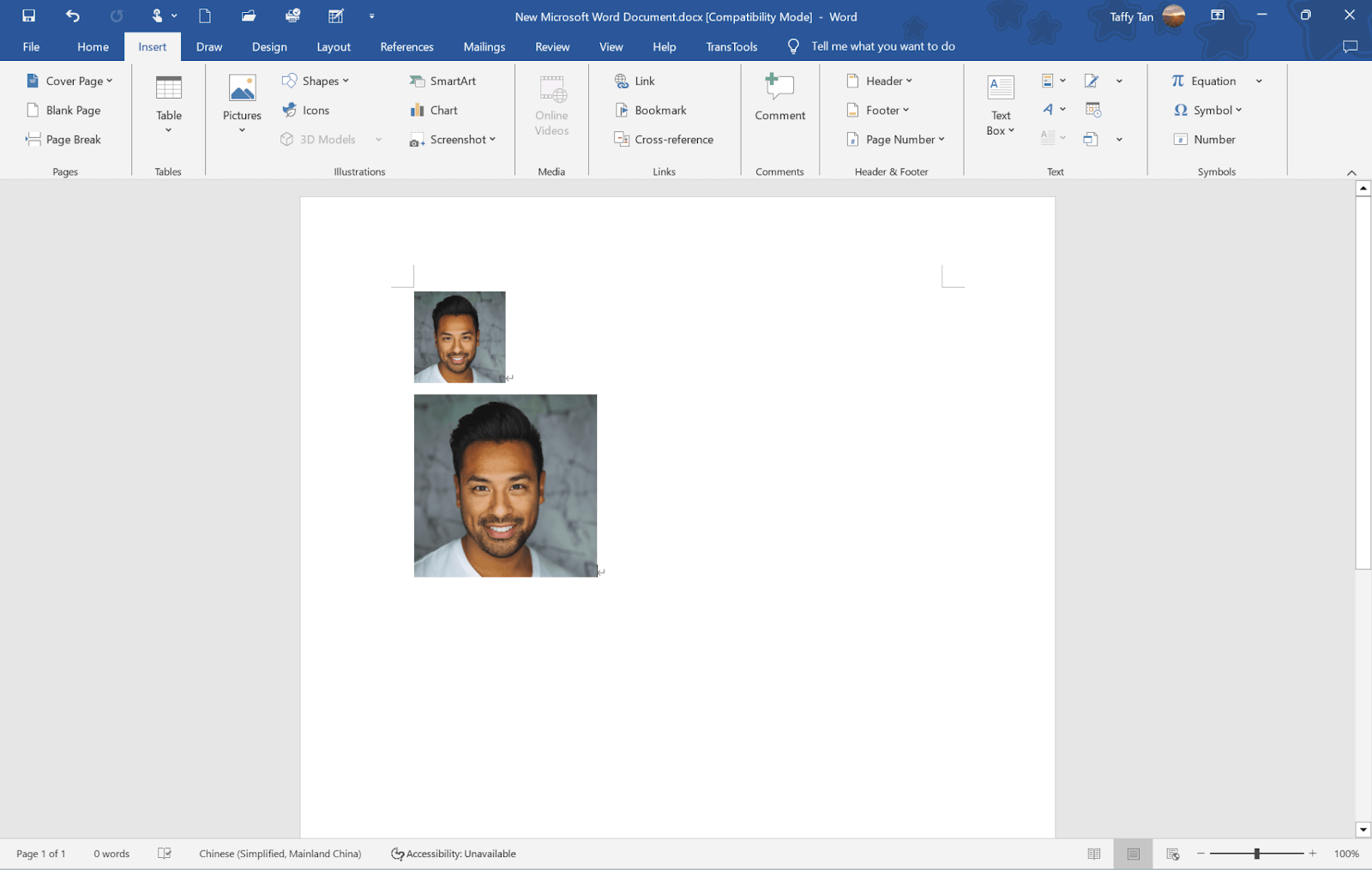 intuitive size comparison of 1x1 pictures and 2x2 pictures