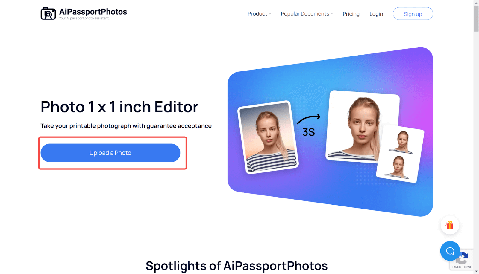 AiPassportPhotos online 1x1 Photo editor