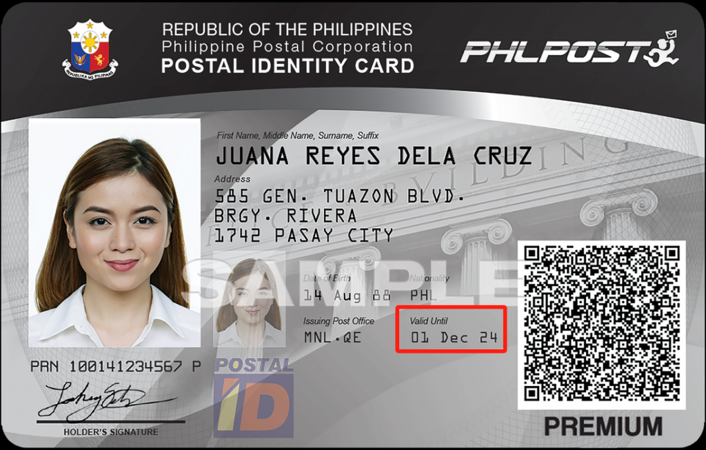 postal ID expiration date