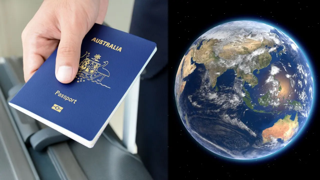 a man holding an Australia passport