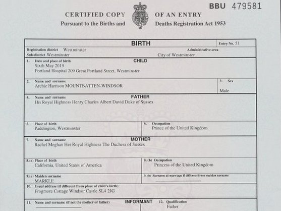 birth certificate