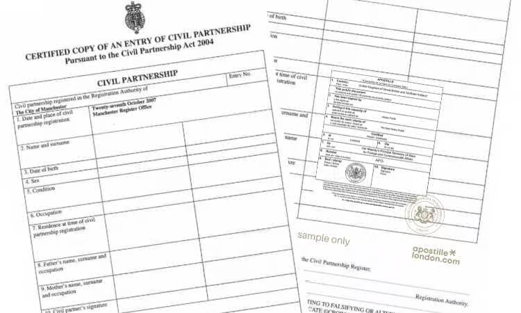 civil partnership certificate