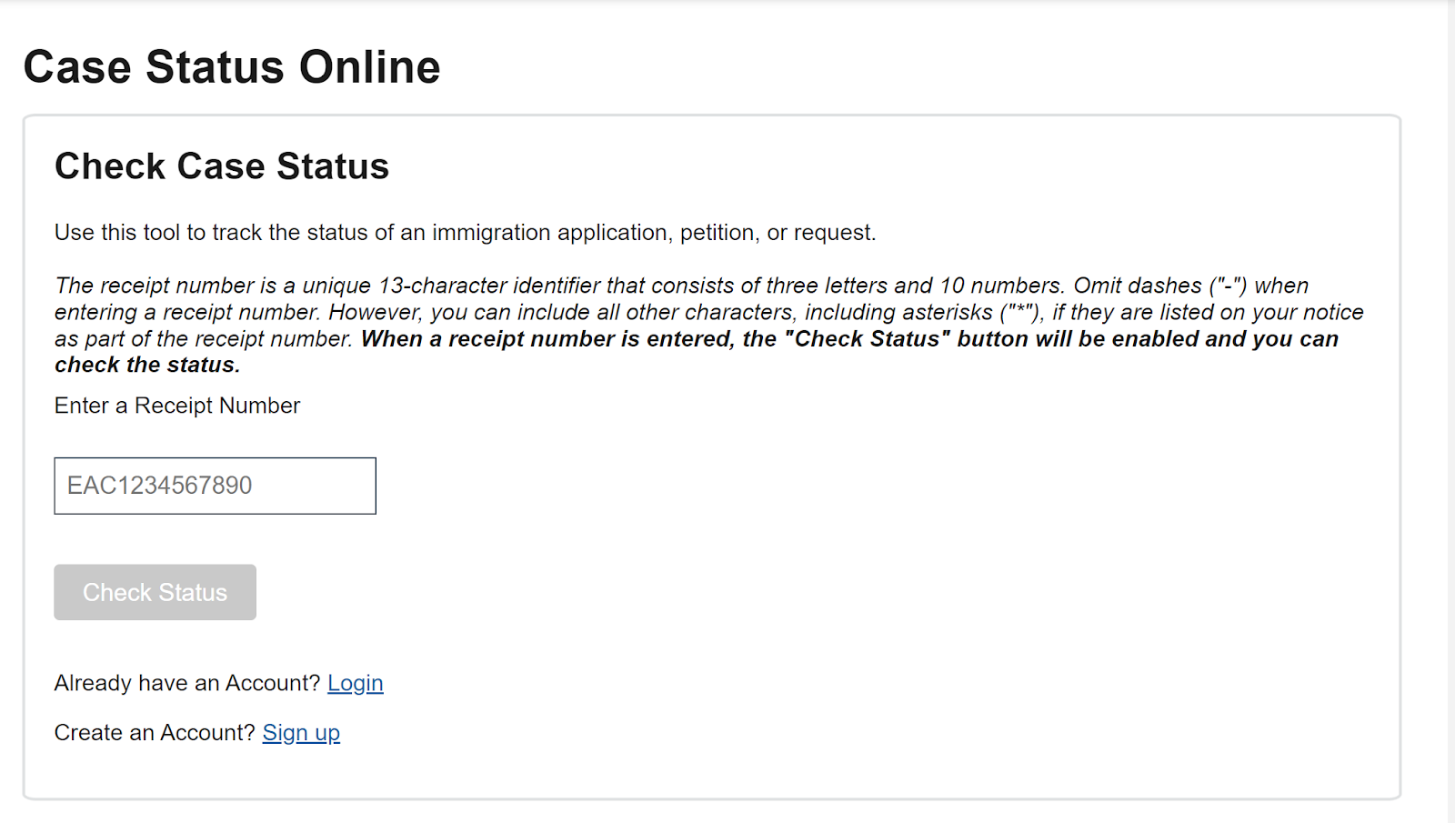 check h1b renewal case status online