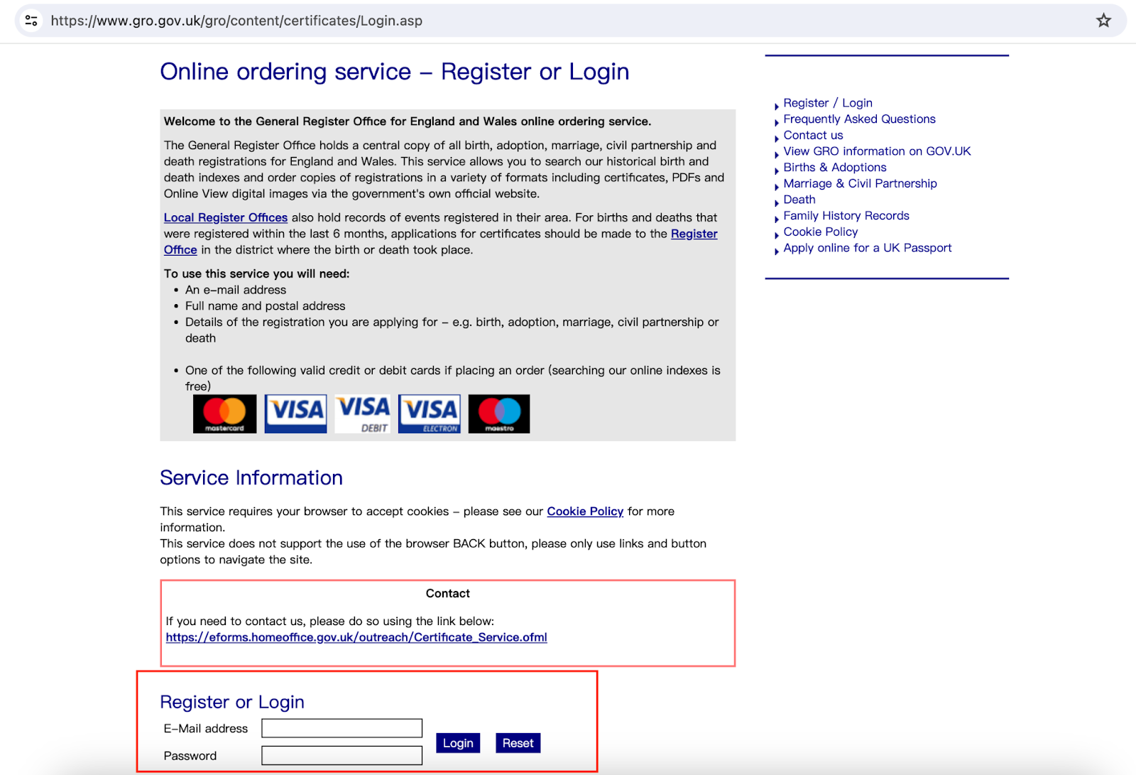 online ordering service