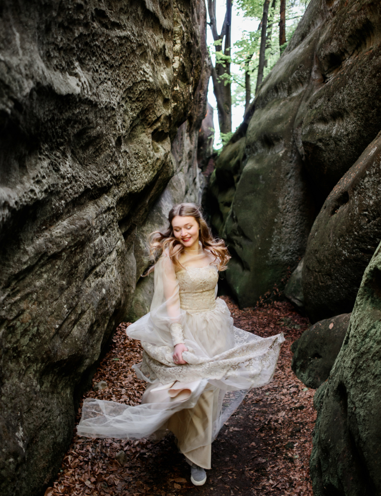 a girl in the forest